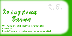 krisztina barna business card